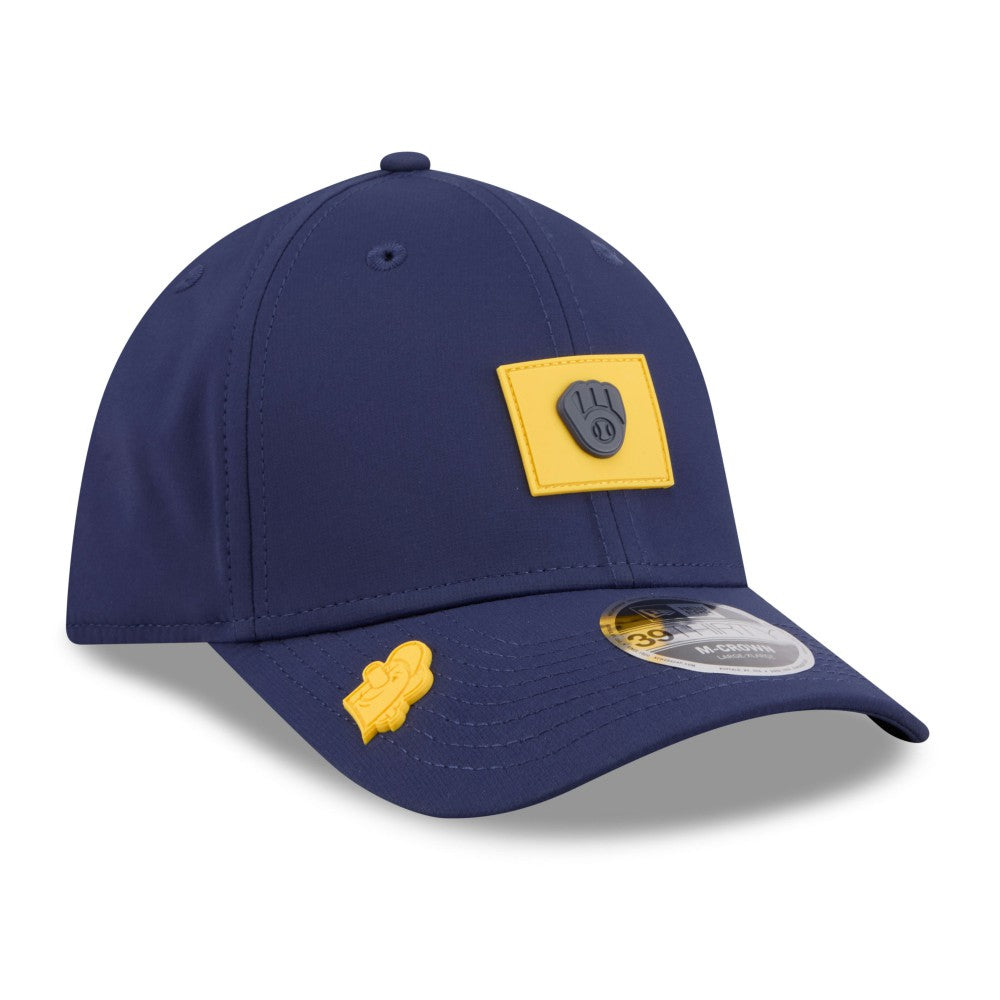 Milwaukee Brewers New Era 2026 Clubhouse M-Crown 39THIRTY Flex Hat - Navy - New Era Online