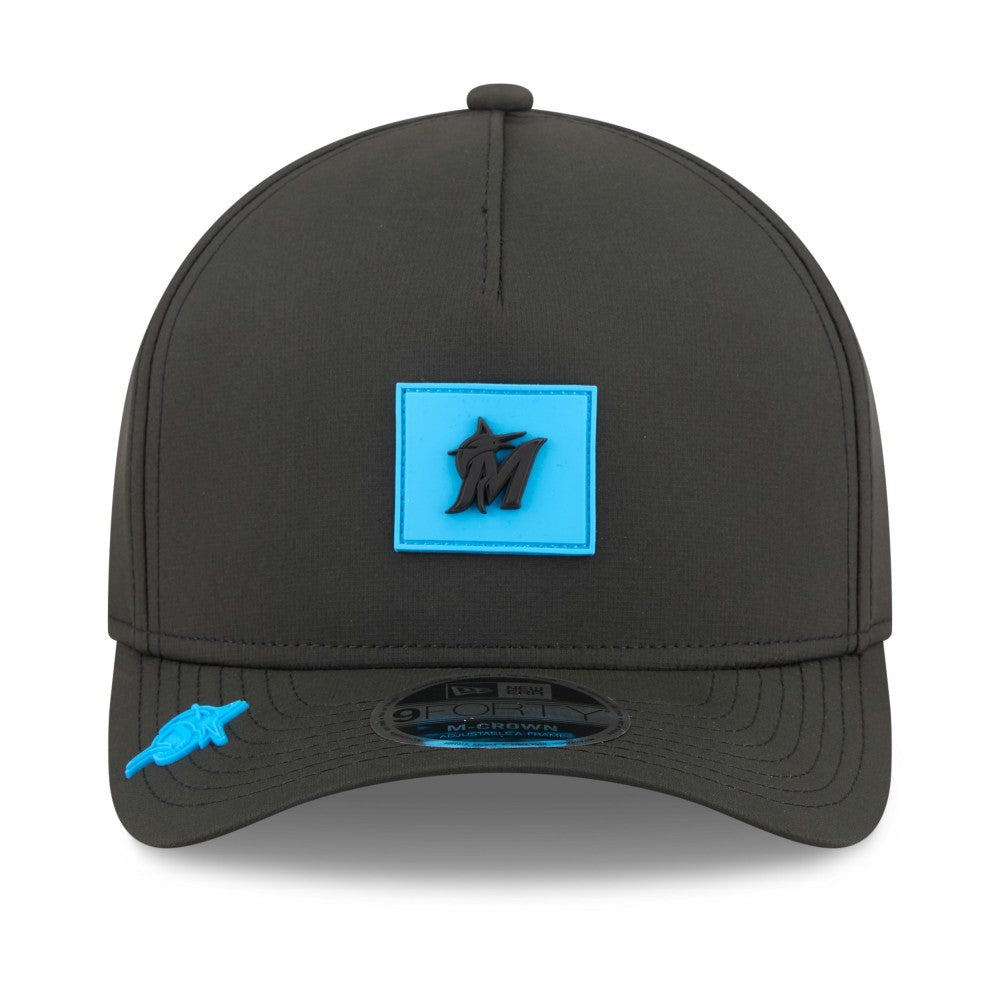 Miami Marlins New Era 2026 Clubhouse 9FORTY A-Frame Adjustable Hat - Black - New Era Discount