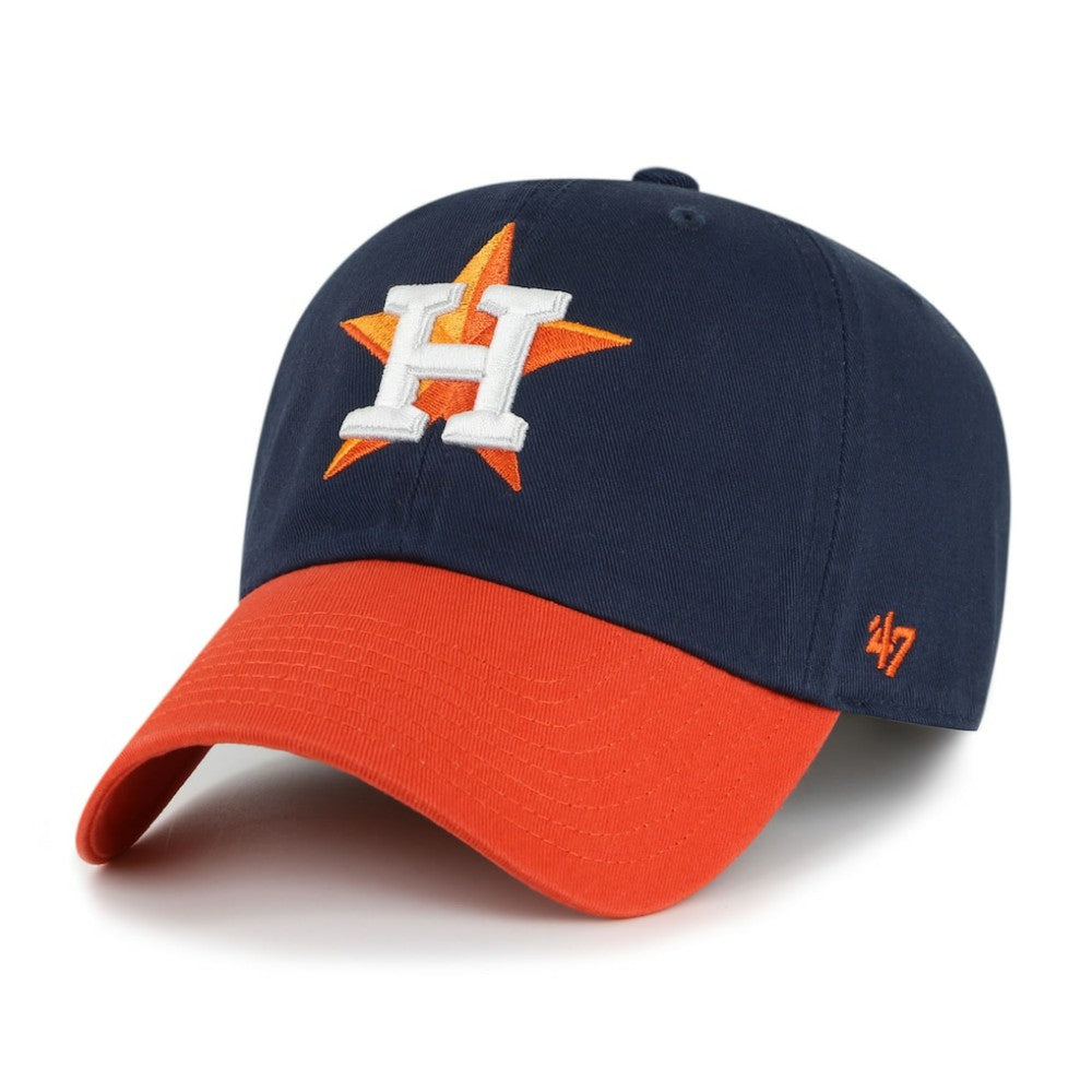 Houston Astros '47 Team Logo Clean Up Adjustable Hat - Navy/Orange - 47 brand Online