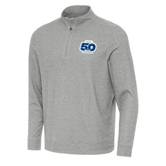 Seattle Seahawks Antigua 50th Season Subtle Quarter-Zip Pullover Heather Gray