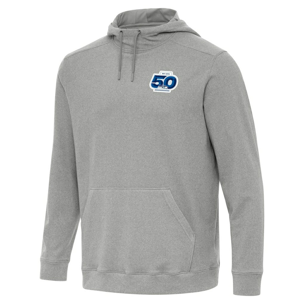 Seattle Seahawks Antigua 50th Season Cloud Pullover Hoodie Heather Gray