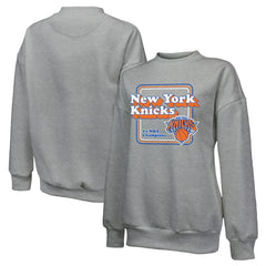 New York Knicks Majestic Threads Women's Classic Tri-Blend Pullover Sweatshirt Gray