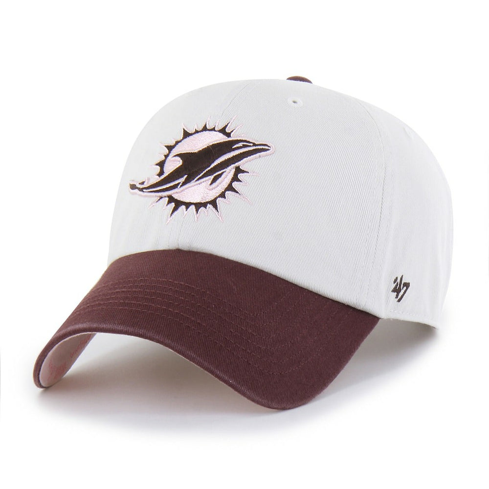 47 brand Miami Dolphins '47 Unisex Love Letter Clean Up Adjustable Hat Stone/Burgundy
