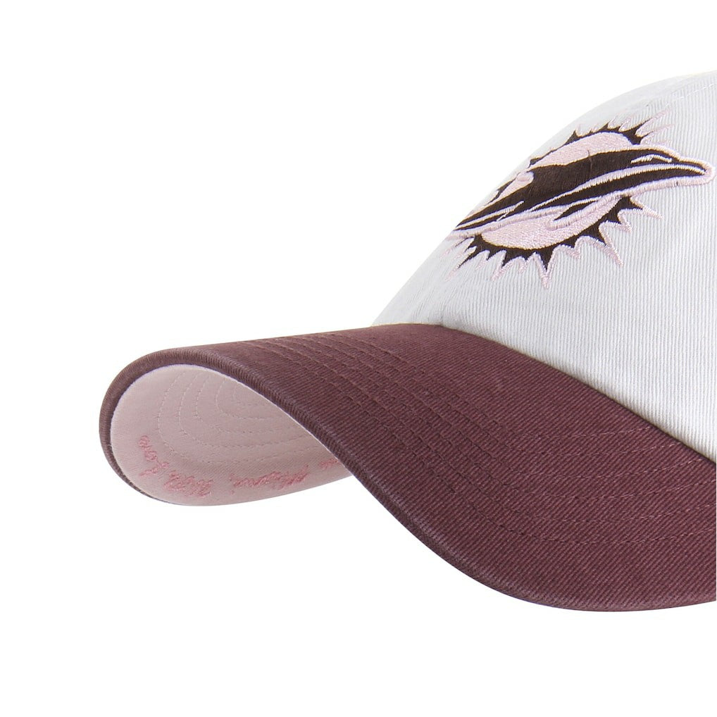 47 brand Miami Dolphins '47 Unisex Love Letter Clean Up Adjustable Hat Stone/Burgundy