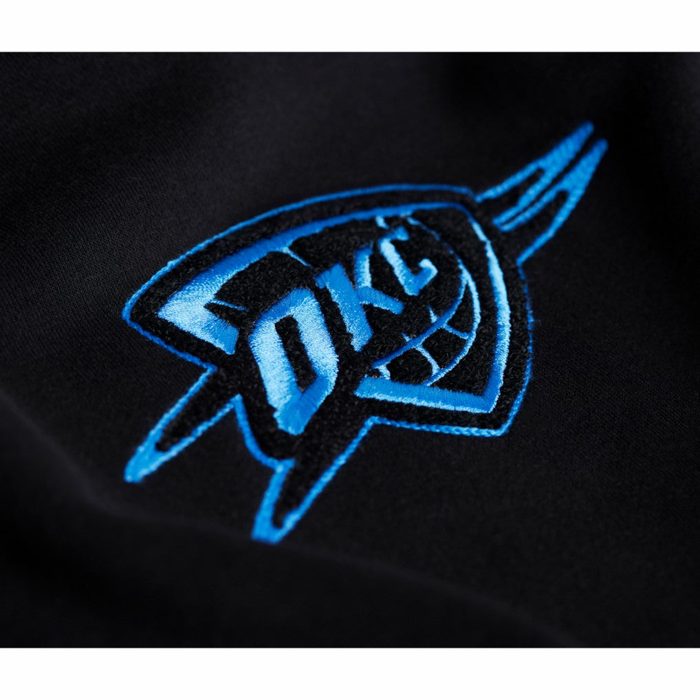 Oklahoma City Thunder Stadium Essentials Unisex Club Level Chenille Sweatshirt Black