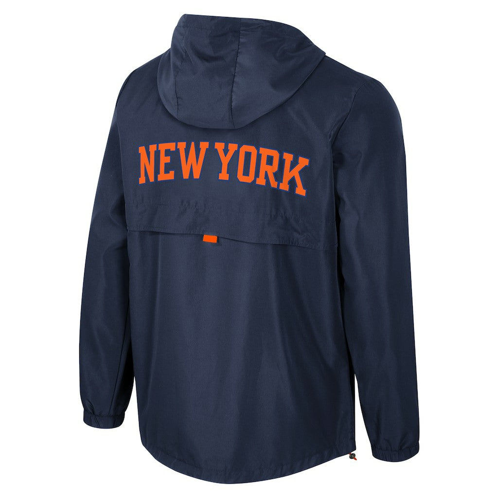New York Knicks Stadium Essentials Unisex Compete Quarter-Zip Hoodie Jacket Blue