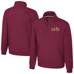 Cleveland Cavaliers Stadium Essentials Unisex Varsity Trainer Quarter-Zip Pullover Wine