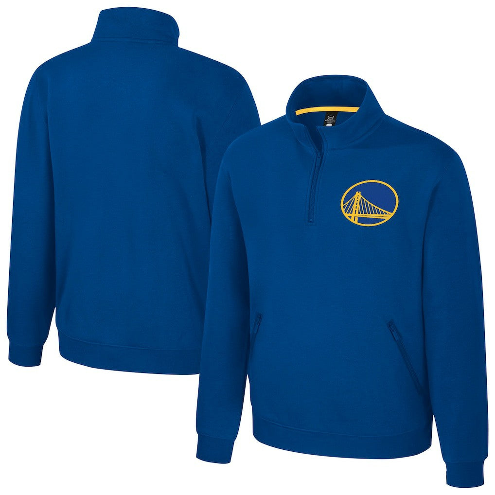 Golden State Warriors Stadium Essentials Unisex Varsity Trainer Quarter-Zip Pullover Royal