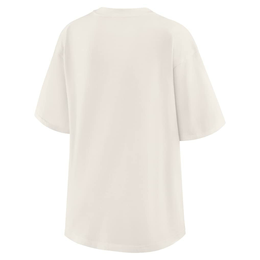 New York Knicks WEAR by Erin Andrews Women's Ball Boyfriend T-Shirt Cream