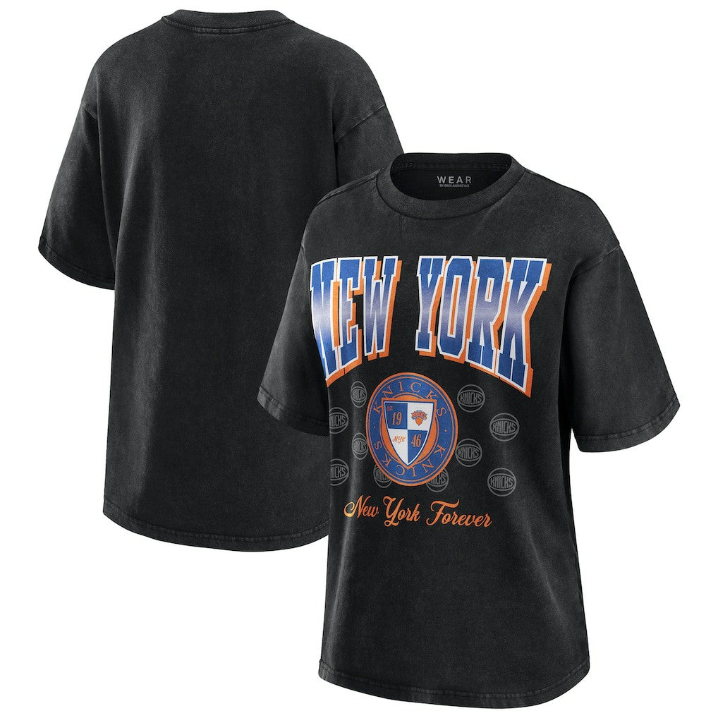 New York Knicks WEAR by Erin Andrews Women's Oversized Boyfriend T-Shirt Black