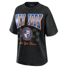 New York Knicks WEAR by Erin Andrews Women's Oversized Boyfriend T-Shirt Black