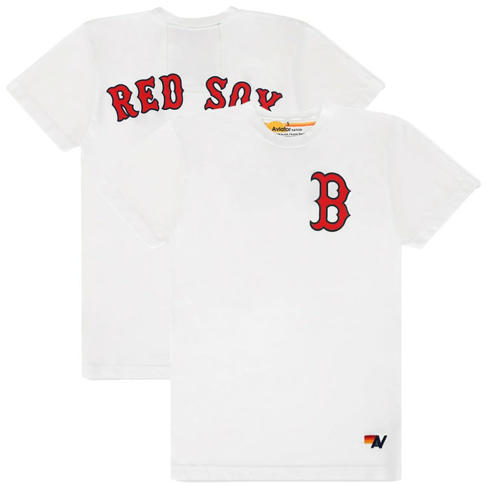 Boston Red Sox Aviator Nation x MLB Unisex Tri-Blend T-Shirt - White - MLB on Sale