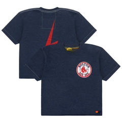 Boston Red Sox Aviator Nation x MLB Women's Cropped Boyfriend Tri-Blend T-Shirt - Navy - MLB Sale
