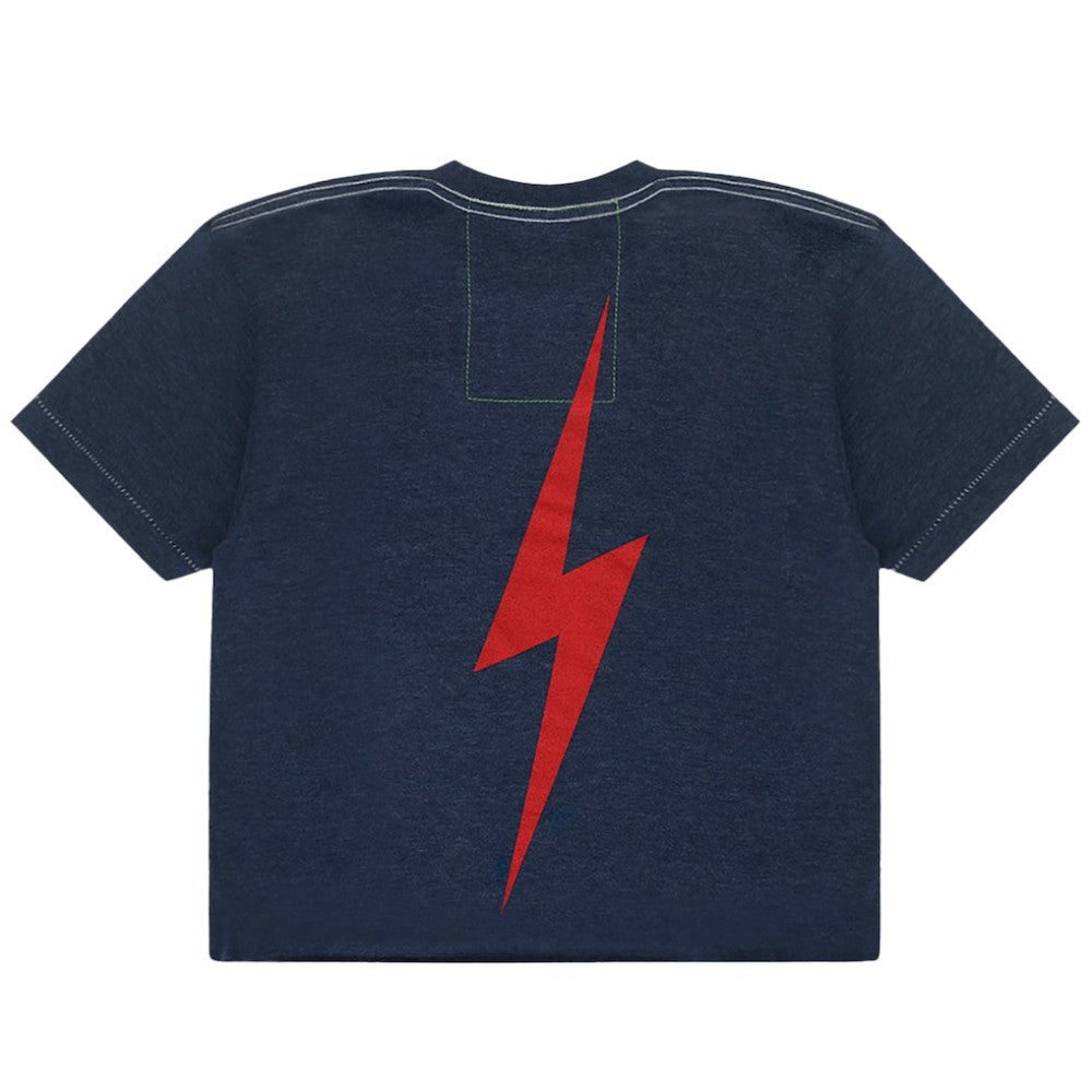 Boston Red Sox Aviator Nation x MLB Women's Cropped Boyfriend Tri-Blend T-Shirt - Navy - MLB Sale