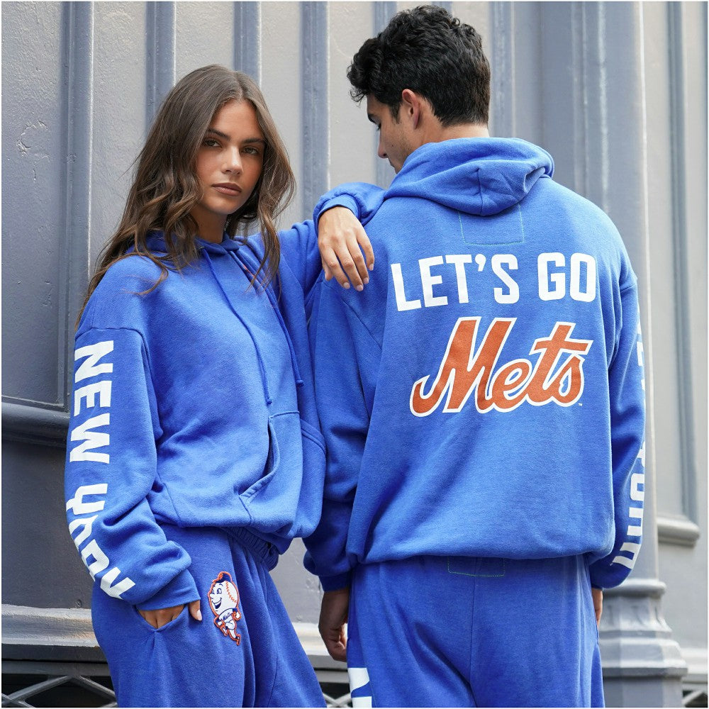 New York Mets Aviator Nation x MLB Unisex Relaxed Tri-Blend Hoodie - Royal - MLB Sale