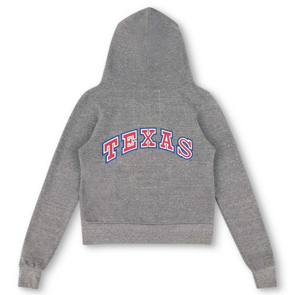 Texas Rangers Aviator Nation x MLB Unisex 5-Stripe Tri-Blend Full-Zip Hoodie - Heather Gray - MLB Lifestyle