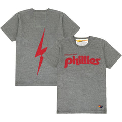 Philadelphia Phillies Aviator Nation x MLB Unisex Bolt Tri-Blend T-Shirt - Heather Gray - MLB Lifestyle
