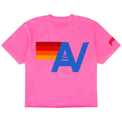 Philadelphia Phillies Aviator Nation x MLB Women's Cropped Boyfriend Tri-Blend T-Shirt - Pink - MLB Discount