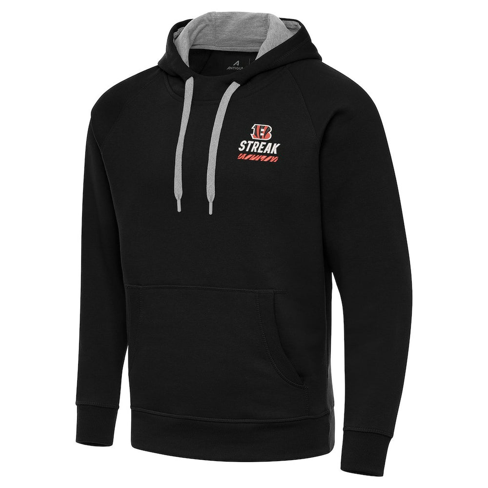Cincinnati Bengals Antigua Streak Victory Pullover Hoodie Black