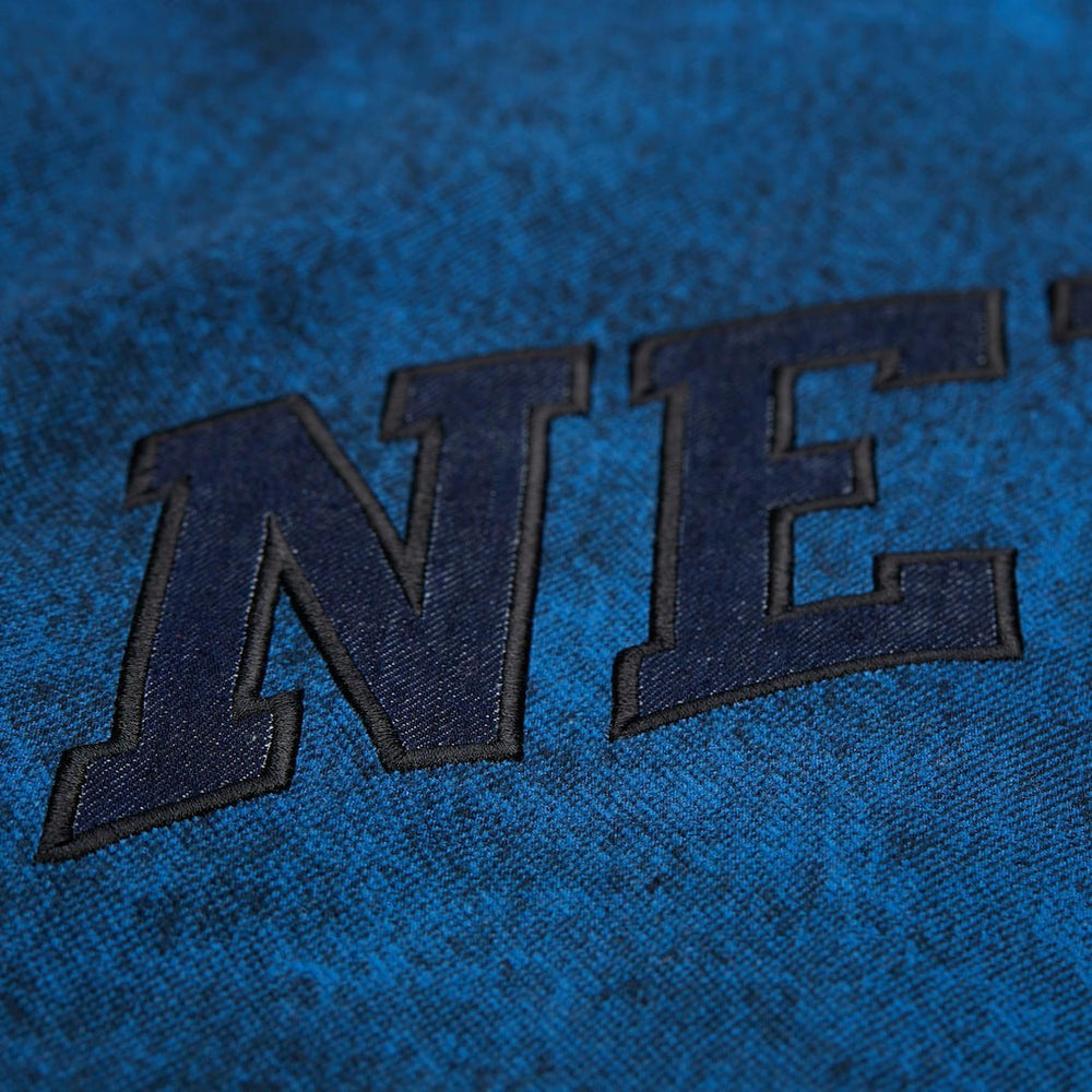 New York Knicks x Purple Brand Button-Up Shooting Shirt Navy | Mitchell & Ness Near Me