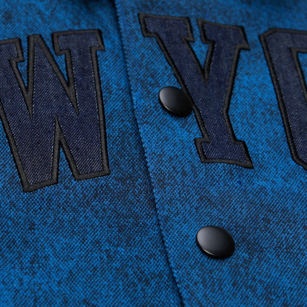New York Knicks x Purple Brand Button-Up Shooting Shirt Navy | Mitchell & Ness Near Me