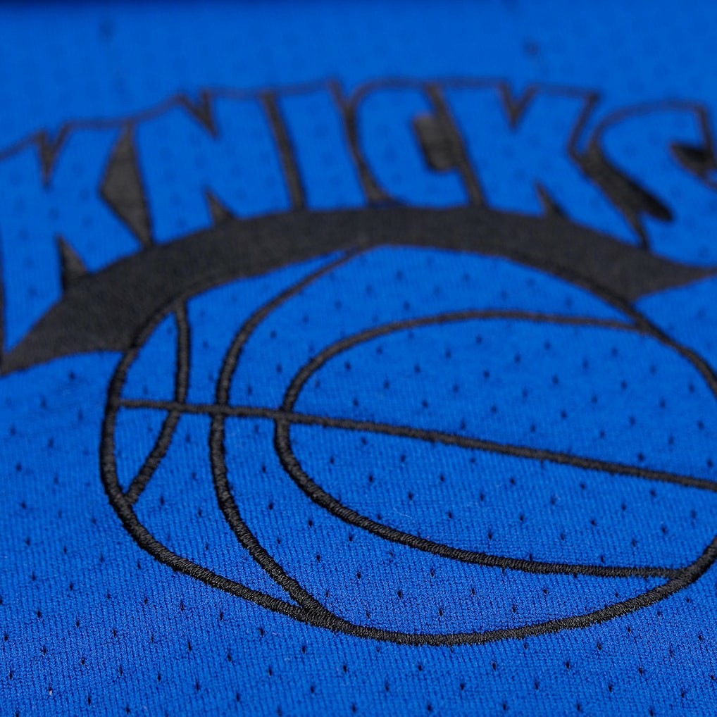 New York Knicks x Purple Brand Button-Up Shooting Shirt Navy | Mitchell & Ness Near Me