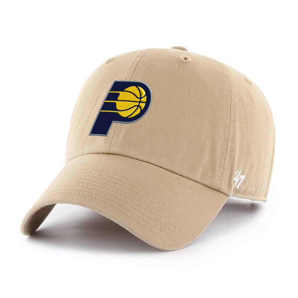 Indiana Pacers '47 Primary Logo Clean Up Adjustable Hat Khaki | 47 brand US