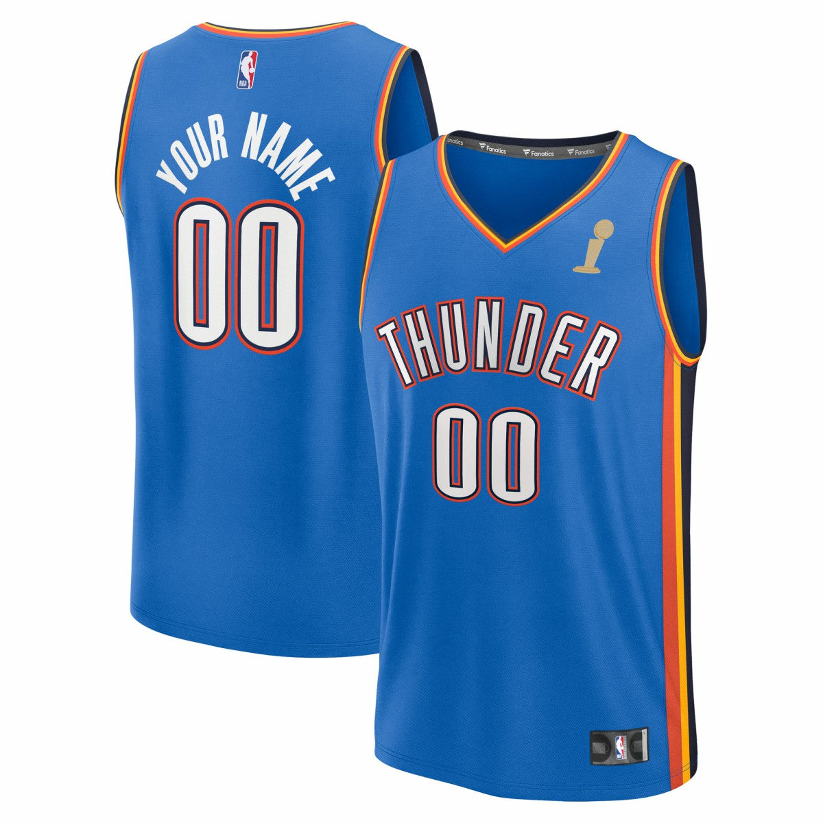 Oklahoma City Thunder 2025 NBA Finals Champions Fast Break Replica Custom Jersey Blue Icon Edition | Fanatics discount