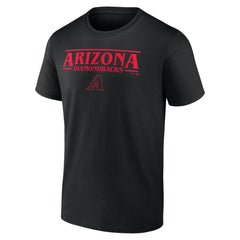 Arizona Diamondbacks Stranger Things Logo Lockup T-Shirt - Black - MLB Discount