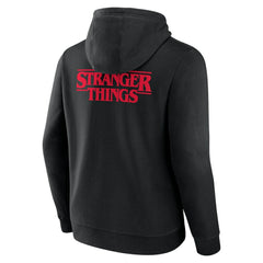 Atlanta Braves Stranger Things Logo Lockup Pullover Hoodie - Black - MLB Lifestyle