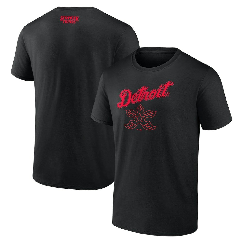 Detroit Tigers Stranger Things Demogorgan T-Shirt - Black - MLB Lifestyle