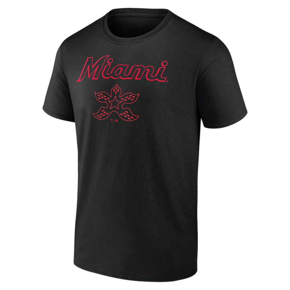 Miami Marlins Stranger Things Demogorgan T-Shirt - Black - MLB Discount