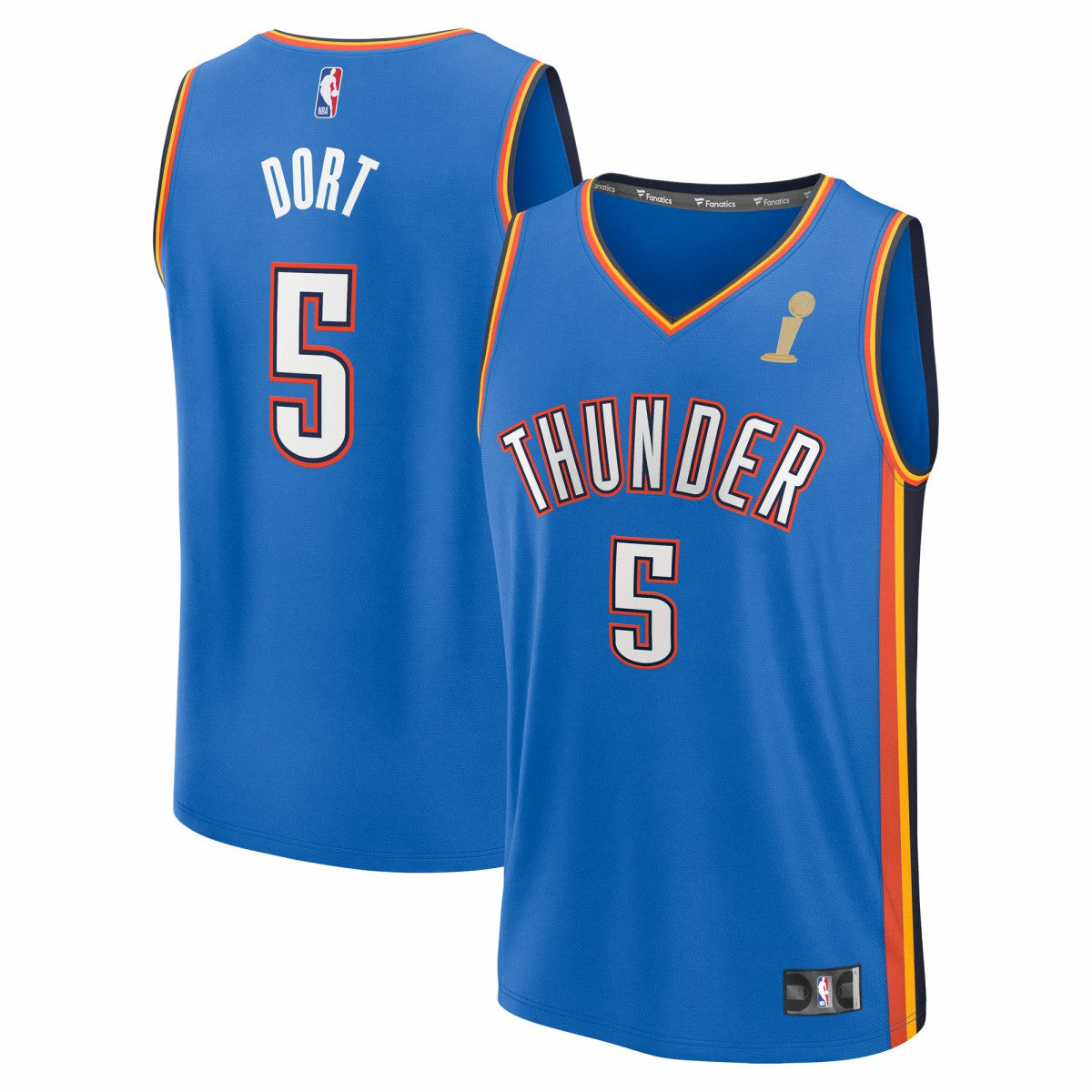 Luguentz Dort Oklahoma City Thunder 2025 NBA Finals Champions Fast Break Replica Player Jersey Blue Icon Edition | Fanatics Lifestyle