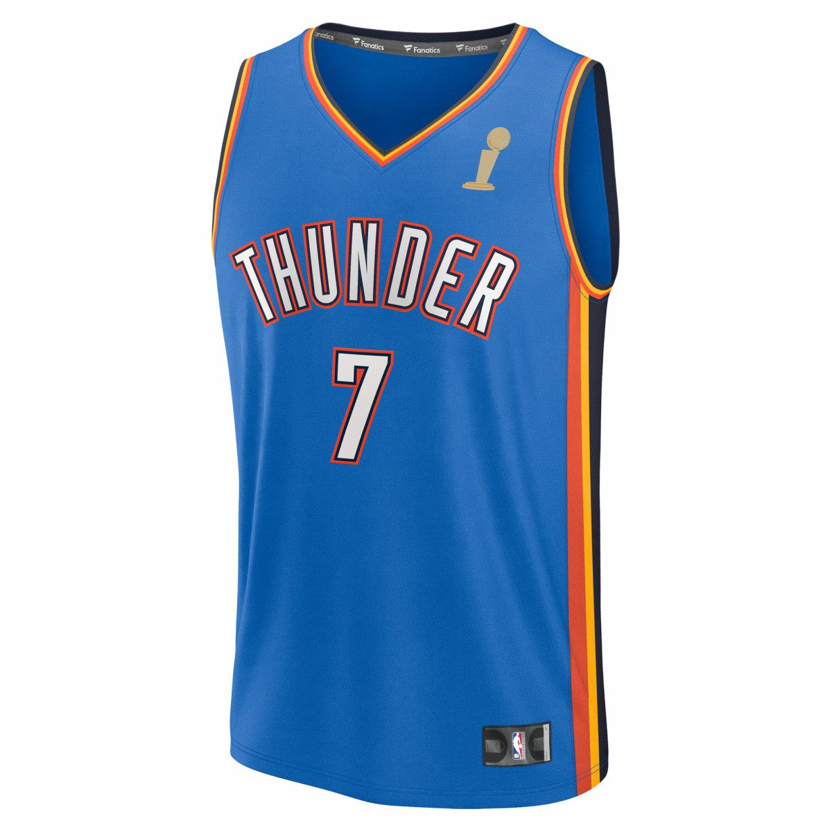 Chet Holmgren Oklahoma City Thunder 2025 NBA Finals Champions Fast Break Replica Player Jersey Blue Icon Edition | Fanatics US