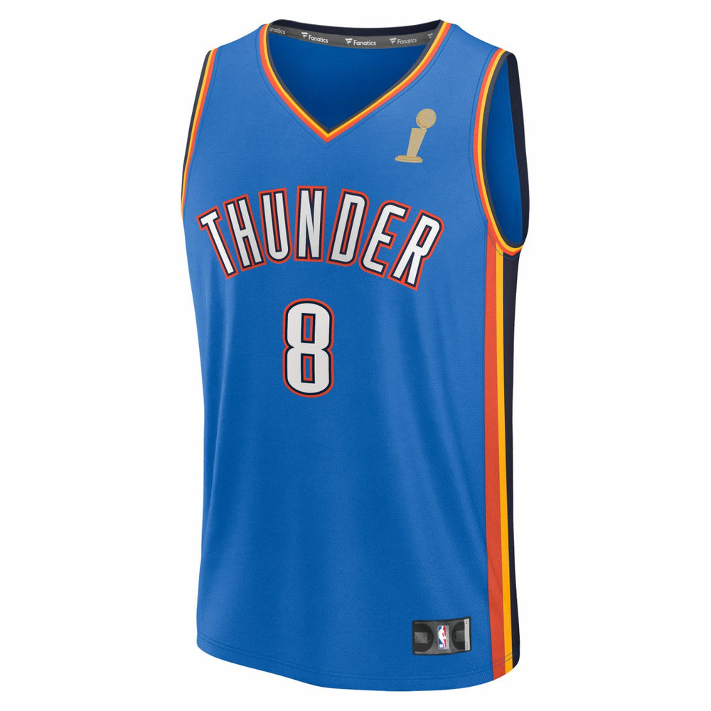 Jalen Williams Oklahoma City Thunder 2025 NBA Finals Champions Fast Break Replica Player Jersey Blue Icon Edition | Fanatics for sale