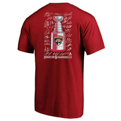 Florida Panthers Fanatics 2025 Stanley Cup Champions Big & Tall Roster T-Shirt - Red - NHL 203189493