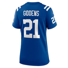 Nike DJ Giddens Indianapolis Colts Women's Team Game Jersey Royal