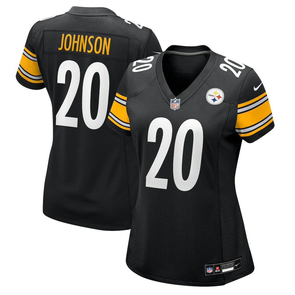 Nike Kaleb Johnson Pittsburgh Steelers Women's Team Game Jersey Black