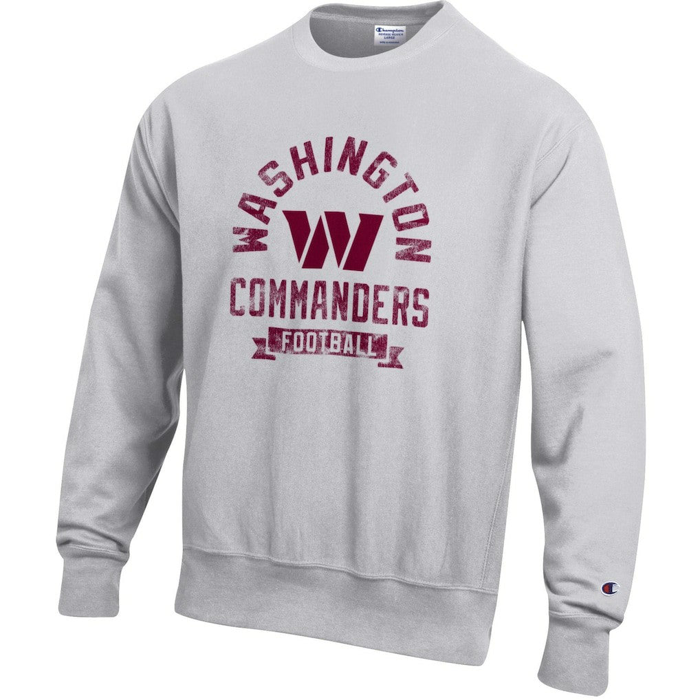 Washington Commanders Champion Reverse Weave Fleece Pullover Sweatshirt Heather Gray