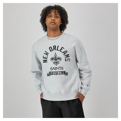 New Orleans Saints Champion Reverse Weave Fleece Pullover Sweatshirt Heather Gray