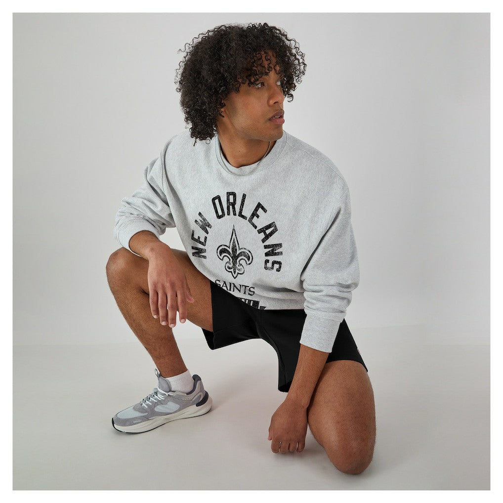New Orleans Saints Champion Reverse Weave Fleece Pullover Sweatshirt Heather Gray