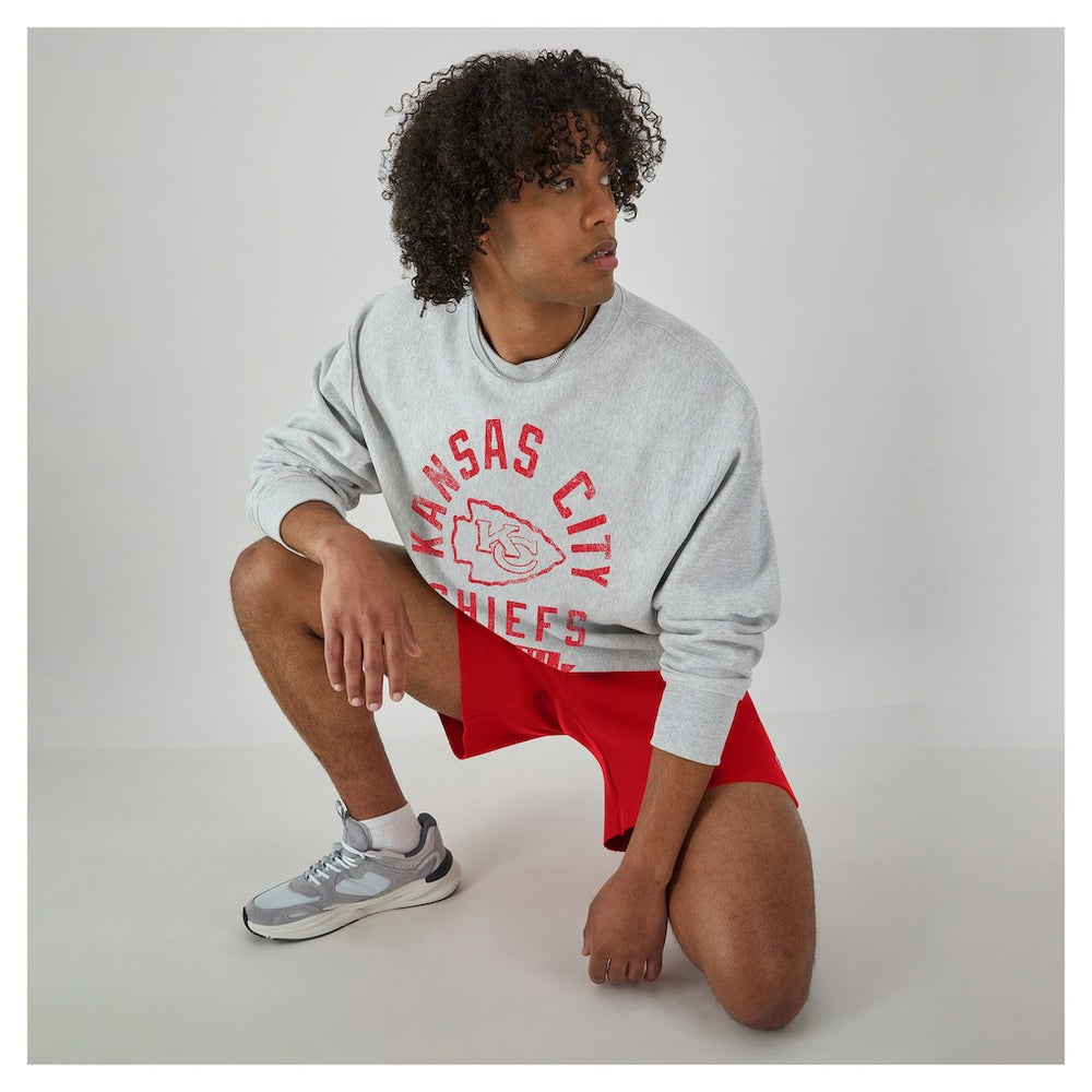 Kansas City Chiefs Champion Reverse Weave Fleece Pullover Sweatshirt Heather Gray