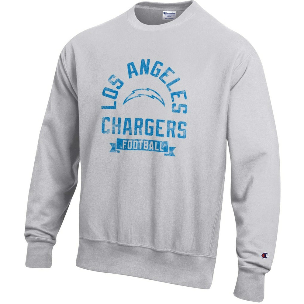 Los Angeles Chargers Champion Reverse Weave Fleece Pullover Sweatshirt Heather Gray