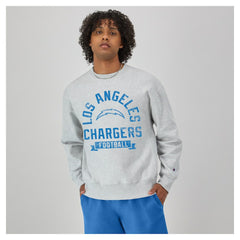 Los Angeles Chargers Champion Reverse Weave Fleece Pullover Sweatshirt Heather Gray