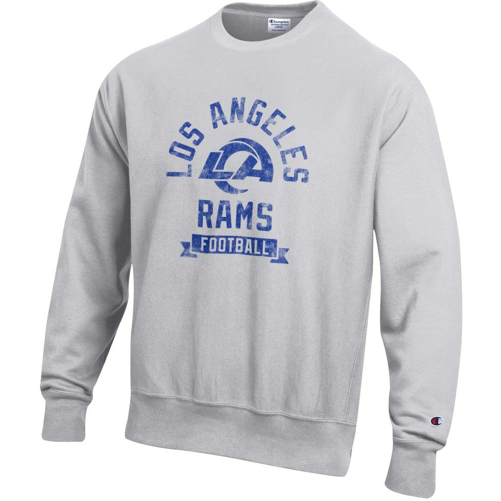 Los Angeles Rams Champion Reverse Weave Fleece Pullover Sweatshirt Heather Gray