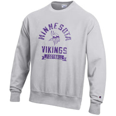 Minnesota Vikings Champion Reverse Weave Fleece Pullover Sweatshirt Heather Gray