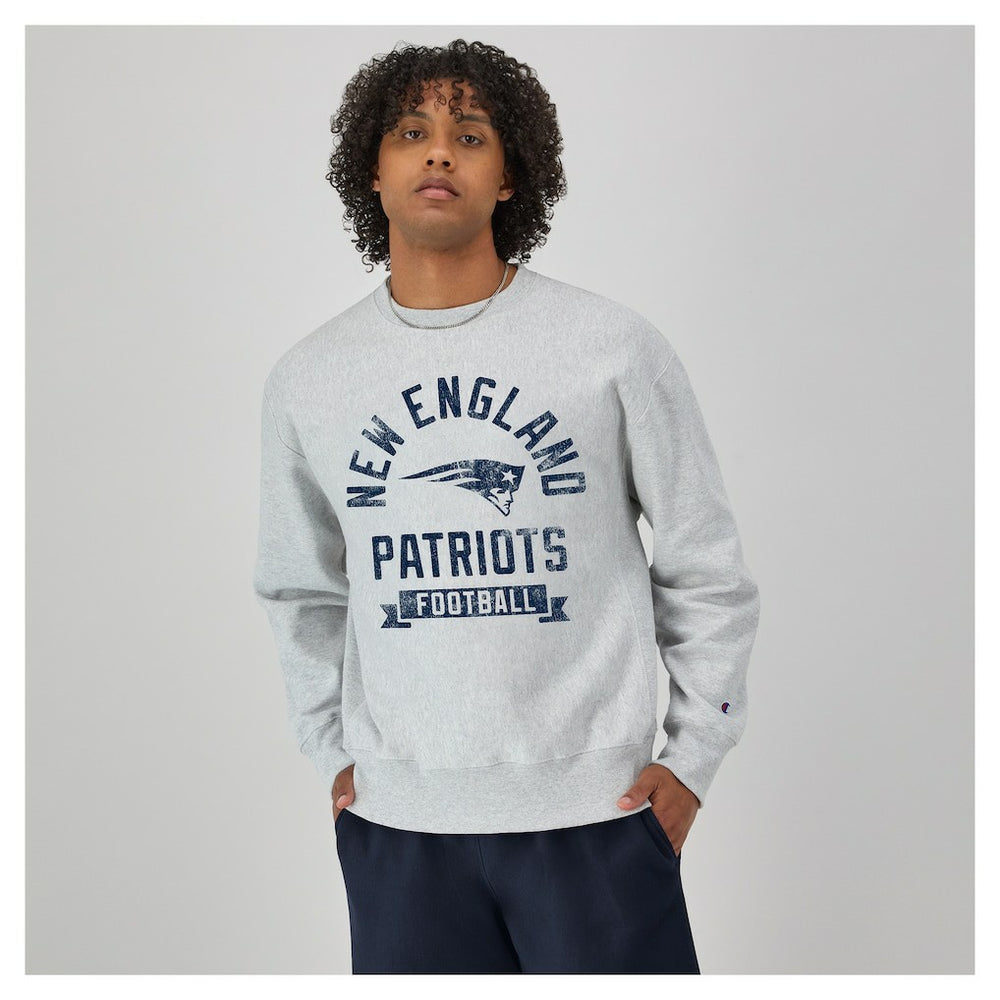 New England Patriots Champion Reverse Weave Fleece Pullover Sweatshirt Heather Gray
