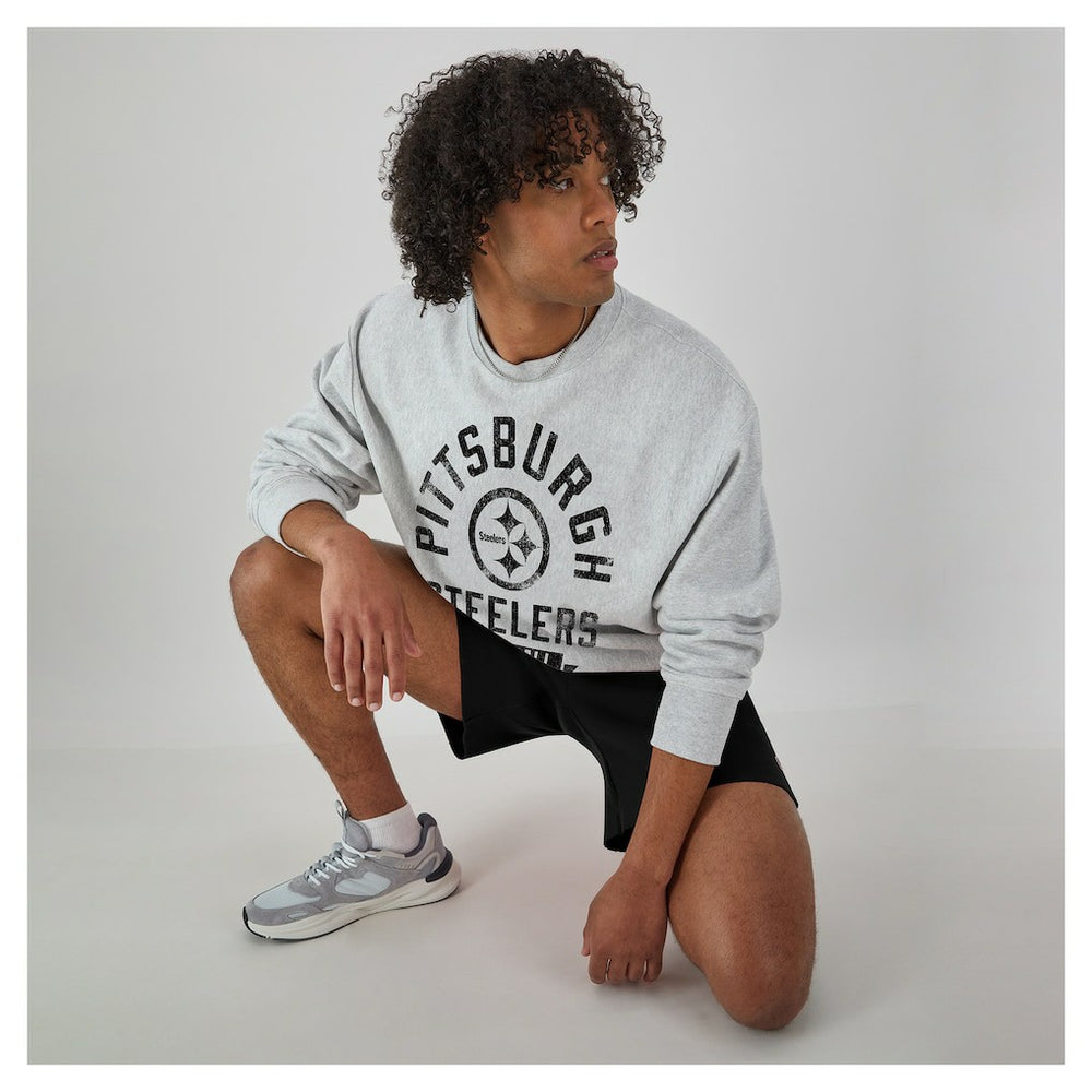 Pittsburgh Steelers Champion Reverse Weave Fleece Pullover Sweatshirt Heather Gray