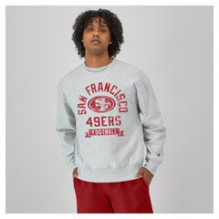 San Francisco 49ers Champion Reverse Weave Fleece Pullover Sweatshirt Heather Gray
