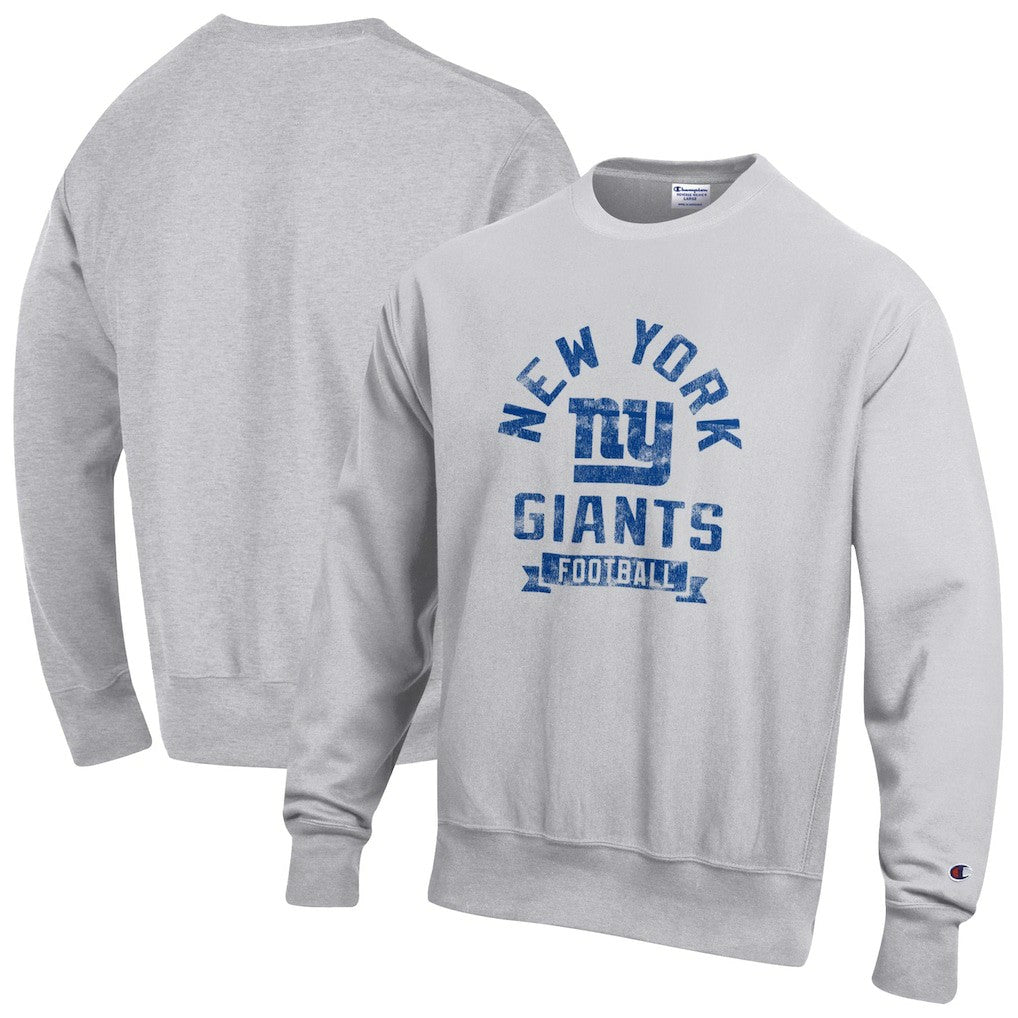 New York Giants Champion Reverse Weave Fleece Pullover Sweatshirt Heather Gray